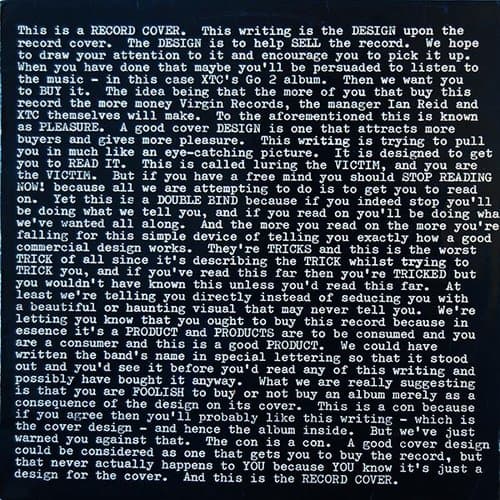 Go 2 by XTC on vinyl