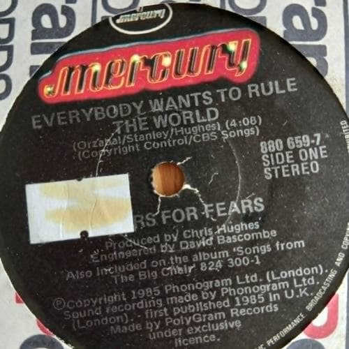 Everybody Wants To Rule The World 7" by Tears For Fears
