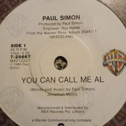 You Can Call Me Al 7" by Paul Simon on vinyl