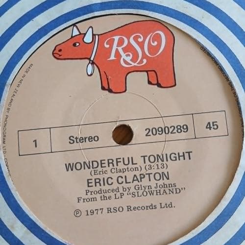 Wonderful Tonight 7" by Eric Clapton on vinyl