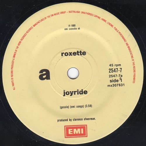 Joyride 7" by Roxette on vinyl